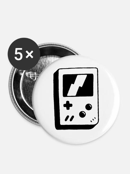 Tragbares Videospiel - Buttons klein 25 mm (5er Pack) - Weiß