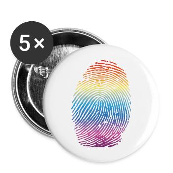 Gay Rainbow LGBT Pride - Lot de 5 petits badges (25 mm) - blanc - Devant