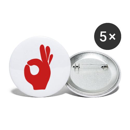 Tasty Hand rot - Buttons klein 25 mm (5er Pack)