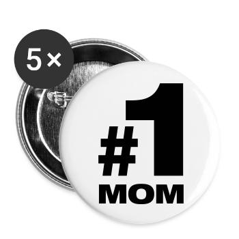 Number 1 Mom Best Mom Mom Mom Mom Parents Kids - Buttons small 1''/25 mm (5-pack) - white - Front