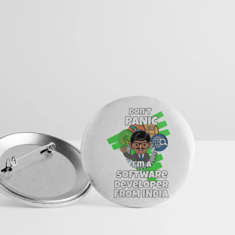 India Indian Developer Software Code I Gift Buttons small 1''/25 mm (5-pack)