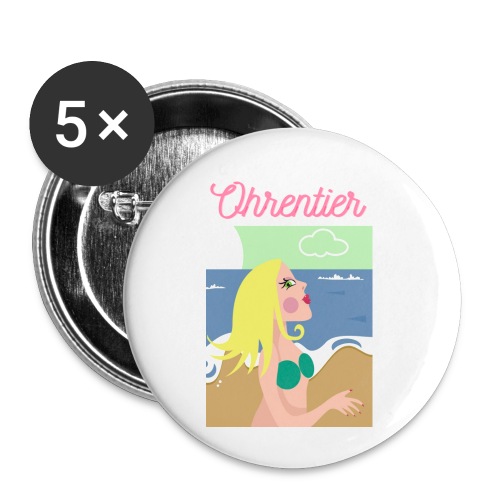 Ohrentier (Frau) - Buttons klein 25 mm (5er Pack)