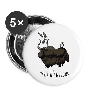 yack à faucons - Lot de 5 petits badges (25 mm) - blanc - Devant
