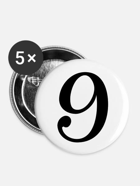 9 - Buttons klein 25 mm (5er Pack) - Weiß