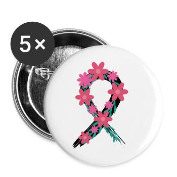 Cancer Graphic Cancer Defeated Cancer Survivor Leu - Buttons klein 25 mm (5er Pack) - Weiß - Vorne