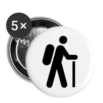 Hiking Pilgrims - Buttons small 1''/25 mm (5-pack) - white - Front