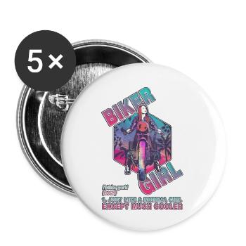 Biker Girl, Rider Girl, Racer girl definition Art - Buttons small 1''/25 mm (5-pack) - white - Front