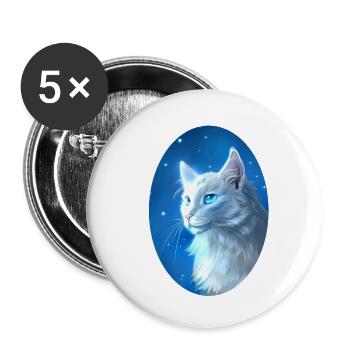 Cloudtail Cloud Tail Warrior Cats White Cat - Buttons small 1''/25 mm (5-pack) - white - Front