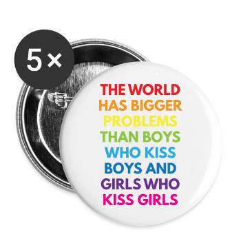 LGBTQ+ - Buttons small 1''/25 mm (5-pack) - white - Front