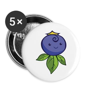 KingBerry - Lot de 5 petits badges (25 mm) - blanc - Devant