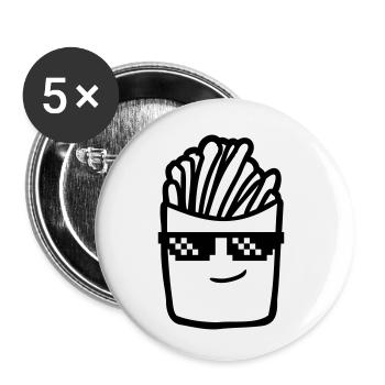 Sunglasses French fries - Buttons small 1''/25 mm (5-pack) - white - Front