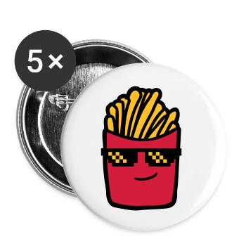 Cool French Fries - Buttons small 1''/25 mm (5-pack) - white - Front