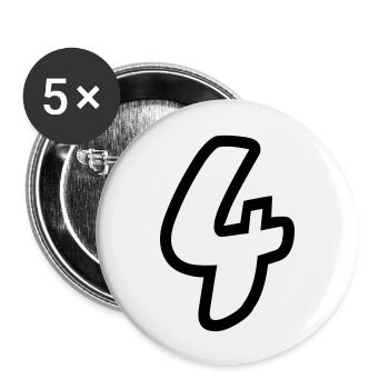 4 - Buttons small 1''/25 mm (5-pack) - white - Front