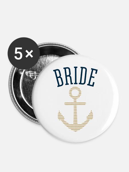 Bride Shirt | Anker - Buttons klein 25 mm (5er Pack) - Weiß