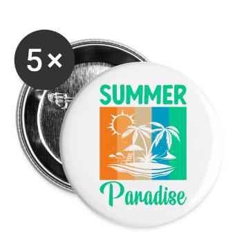 Summer paradise - Buttons small 1''/25 mm (5-pack) - white - Front