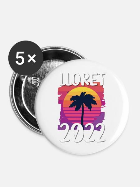 Lloret De Mar 2022 - Buttons klein 25 mm (5er Pack) - Weiß