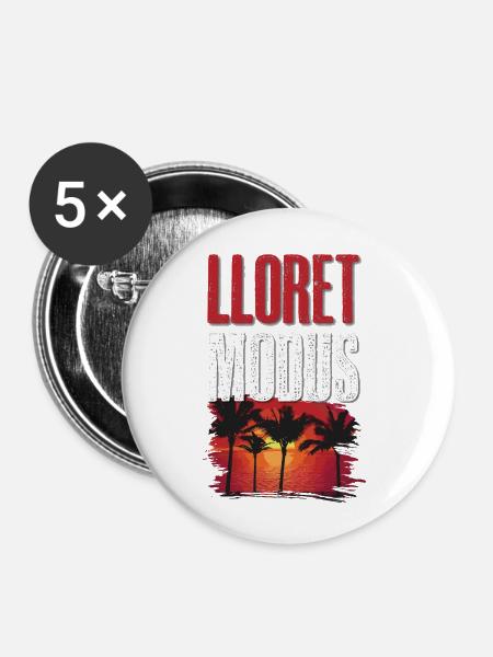 Lloret De Mar Modus - Buttons klein 25 mm (5er Pack) - Weiß