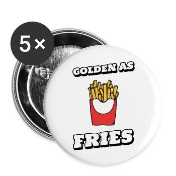 Français Fries Fast Food Love Tendance Cool Design - Lot de 5 petits badges (25 mm) - blanc - Devant