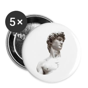 David | Michelangelo di Lodovico Buonarroti Simoni - Buttons small 1''/25 mm (5-pack) - white - Front