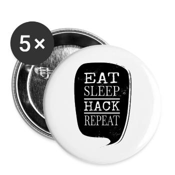 electrician clothing gift devices happy - Buttons klein 25 mm (5er Pack) - Weiß - Vorne