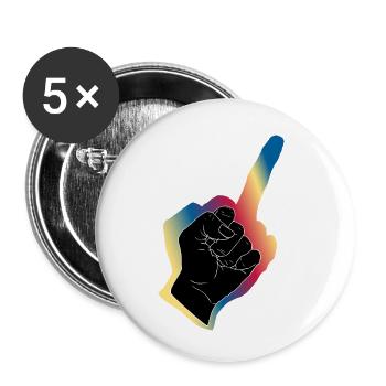 Black Fist Aura - Buttons small 1''/25 mm (5-pack) - white - Front
