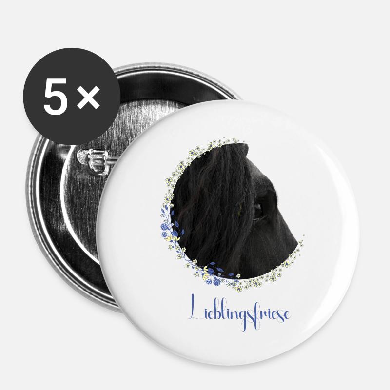 Lieblingsfriese - Buttons klein 25 mm (5er Pack) - Weiß