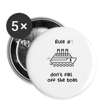 KREUZFAHRTSCHIFF - ROSA KREUZFAHRTSCHIFF - Buttons klein 25 mm (5er Pack) - Weiß - Vorne