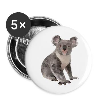 Koala - Buttons klein 25 mm (5er Pack) - Weiß - Vorne