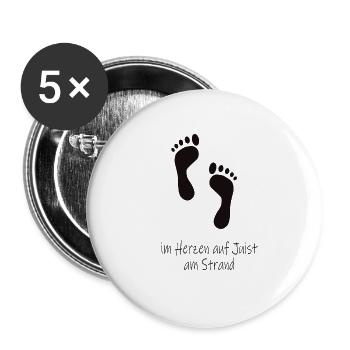 Im Herzen auf Juist - Buttons klein 25 mm (5er Pack) - Weiß - Vorne