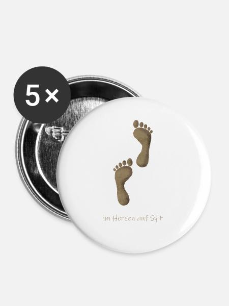 Sylt Sand - Buttons klein 25 mm (5er Pack) - Weiß
