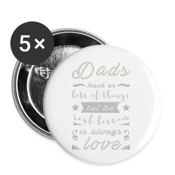 Cool Dads quotes love Design - Lot de 5 petits badges (25 mm) - blanc - Devant
