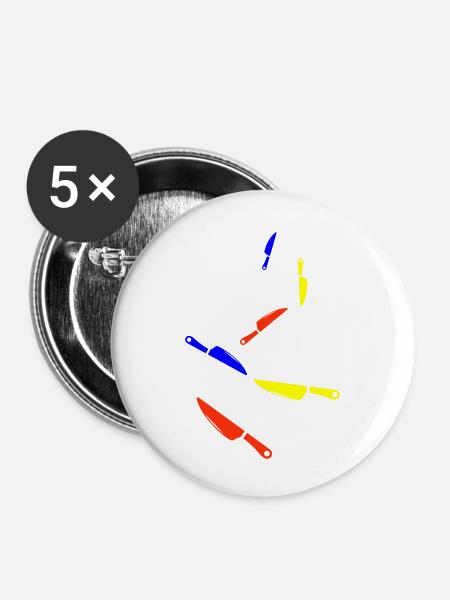 Messer icon - Buttons klein 25 mm (5er Pack) - Weiß