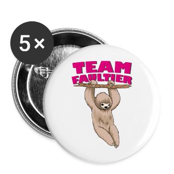 Team Faultier Motto Muddy Run Lauf Grümpeltunier - Buttons klein 25 mm (5er Pack) - Weiß - Vorne