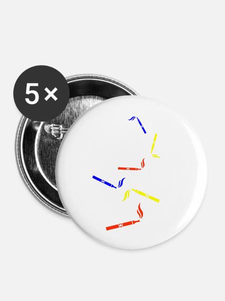 E-Zigarette Silhouette - Buttons klein 25 mm (5er Pack) - Weiß