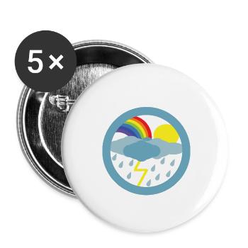 Nach dem Regen kommt der Sonnenschein - Buttons klein 25 mm (5er Pack) - Weiß - Vorne