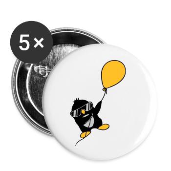 Le pingouin ballon s’envole - Lot de 5 petits badges (25 mm) - blanc - Devant