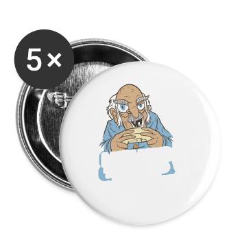 Game Nerd Spielkonsole Gaming zocken Gamepad - Buttons klein 25 mm (5er Pack) - Weiß - Vorne