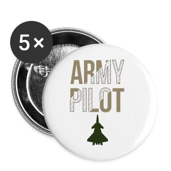 Armee Pilot - Buttons klein 25 mm (5er Pack) - Weiß - Vorne