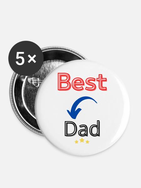 Bester Vater Bester Vater - Buttons klein 25 mm (5er Pack) - Weiß