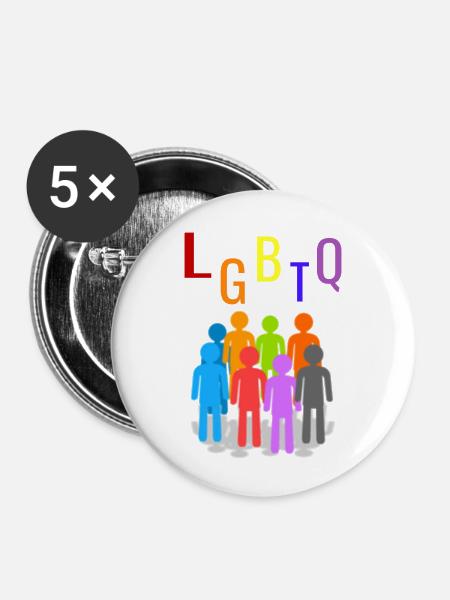 LGBTQ - Buttons klein 25 mm (5er Pack) - Weiß