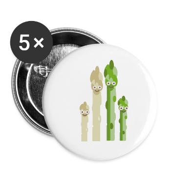 spargel familie,spargel,weisser spargel,familie - Buttons klein 25 mm (5er Pack) - Weiß - Vorne