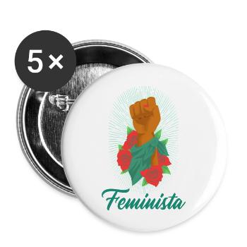Feminista. Frauenrechte und Gleichberechtigung - Buttons klein 25 mm (5er Pack) - Weiß - Vorne