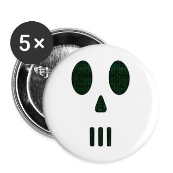 Hacking Hacks Hacker Computer Malware eSport Trojaner - Buttons klein 25 mm (5er Pack) - Weiß - Vorne