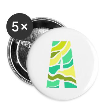 Letter A - Buttons klein 25 mm (5er Pack) - Weiß - Vorne
