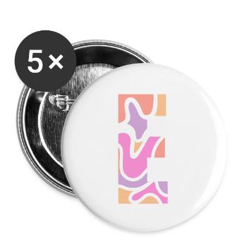letter E - Buttons klein 25 mm (5er Pack) - Weiß - Vorne