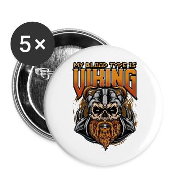 Norse Viking Mythology Design for Viking Warriors - Buttons klein 25 mm (5er Pack) - Weiß - Vorne