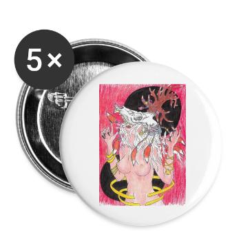 North Witch - Buttons small 1''/25 mm (5-pack) - white - Front