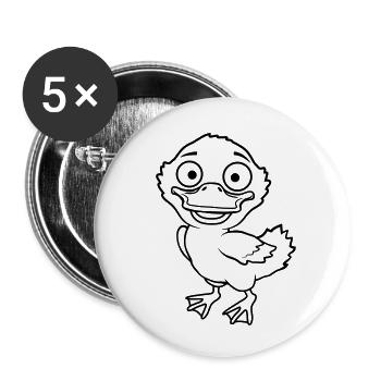Little cute comic duckling - Buttons small 1''/25 mm (5-pack) - white - Front