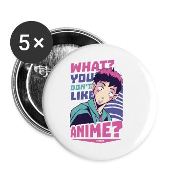 I Love Anime - Buttons small 1''/25 mm (5-pack) - white - Front