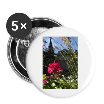 Alsace Strasbourg Cathedral Flower - Buttons small 1''/25 mm (5-pack) - white - Front